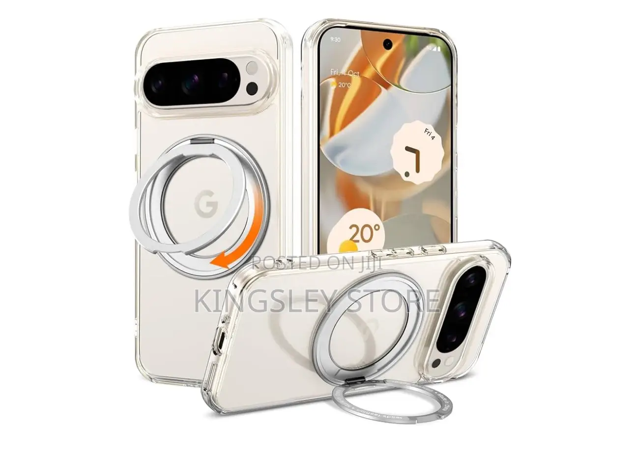 Google Pixel 10 Pro Xl Clear Case 360° Rotatable Stand With Magsafe