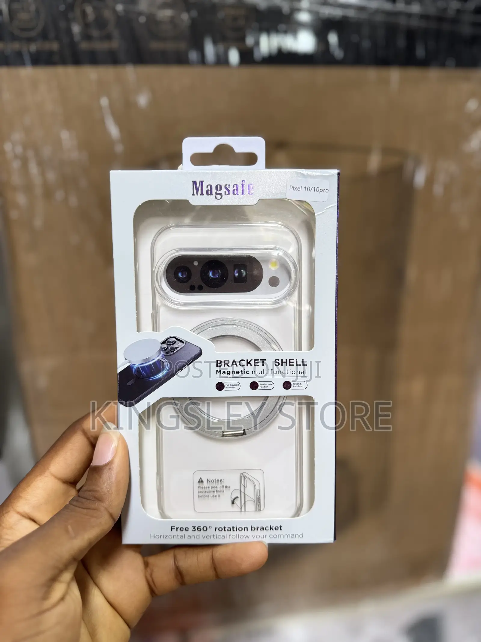 Google Pixel 10 Pro Xl Clear Case 360° Rotatable Stand With Magsafe