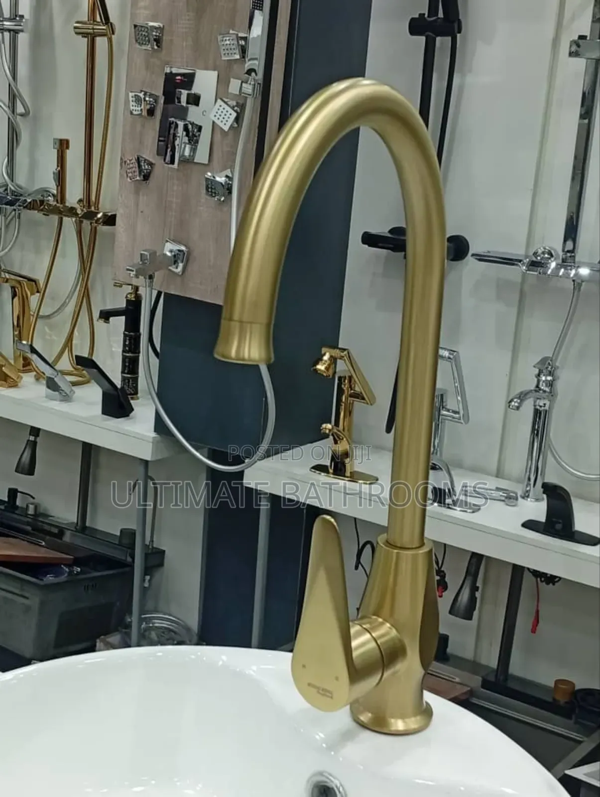 Brush Gold Midas Ideal Kitchen Sink Mixer