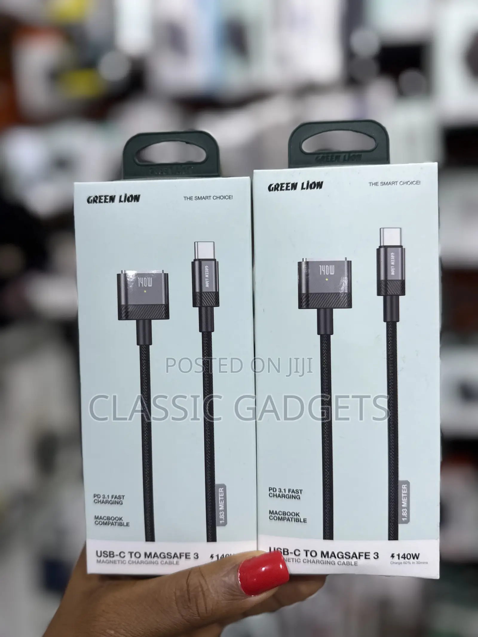 Green Lion Usb-C to Magsafe 3 Magnetic Charging Cable - Black