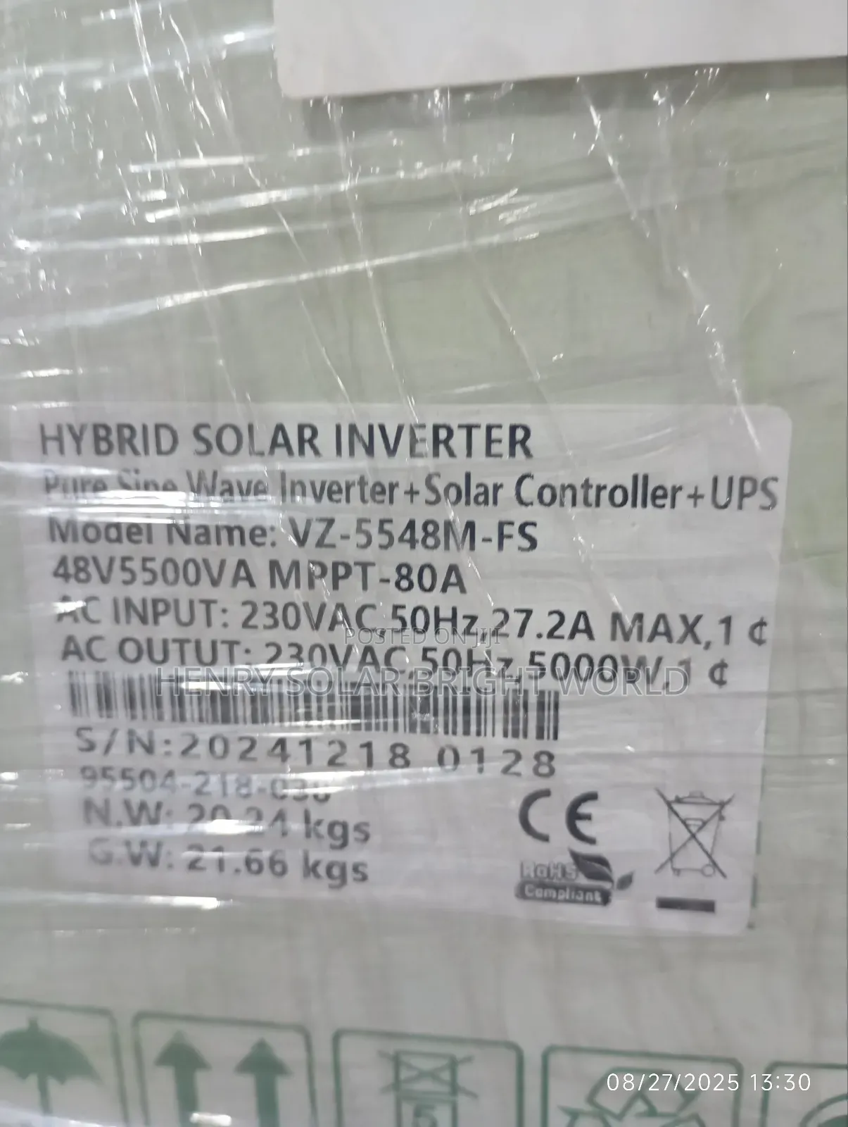 Fivestar 5.5kva 48v Tranformer Based Hibrid Inverter