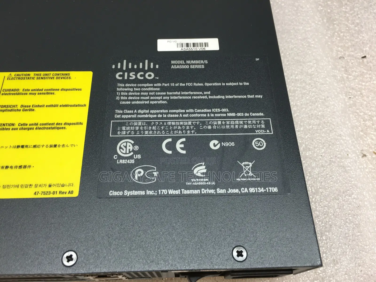 Cisco Asa5510 Gigabit Adaptive Security Appliance VPN Firewall Asa5510