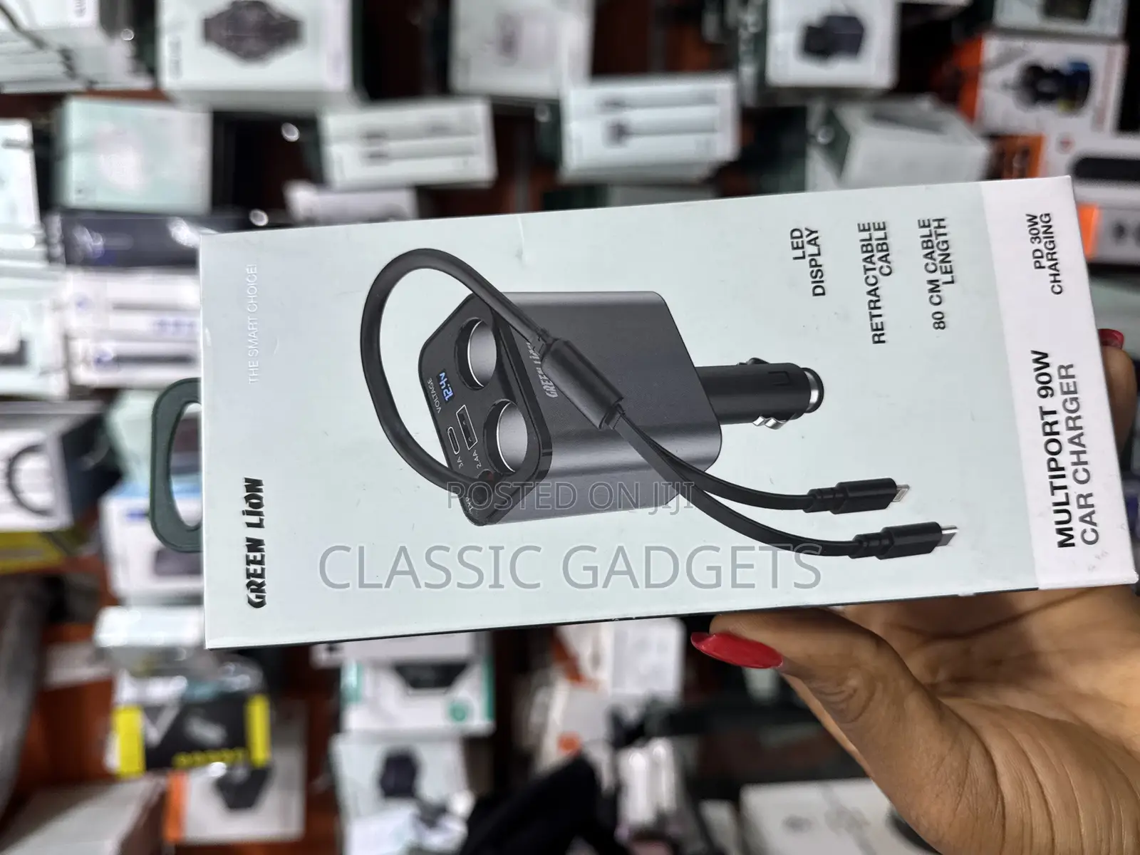 Green Lion Multiport 90w Car Charger - Black