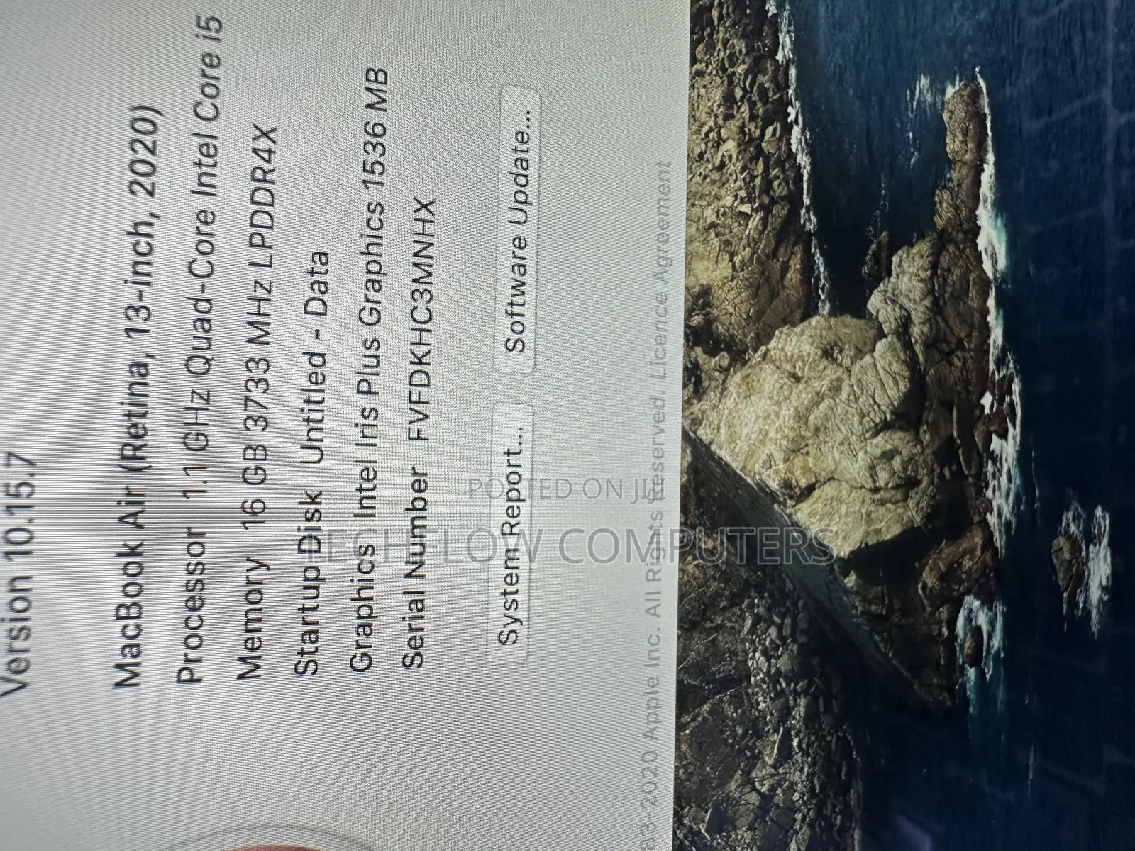 Laptop Apple MacBook Air 2020 16GB Intel Core I5 SSD 256GB