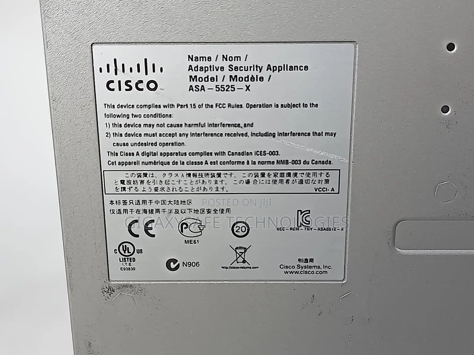 Cisco Asa 5525-X V02 Firewall Security Appliance W/VPN License
