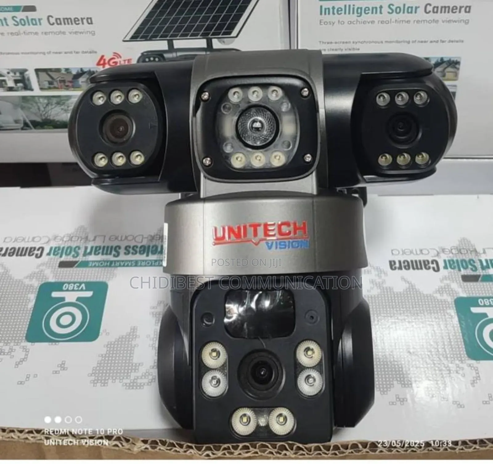 CCTV Solar Camera Three Lens Is Available With Warranty