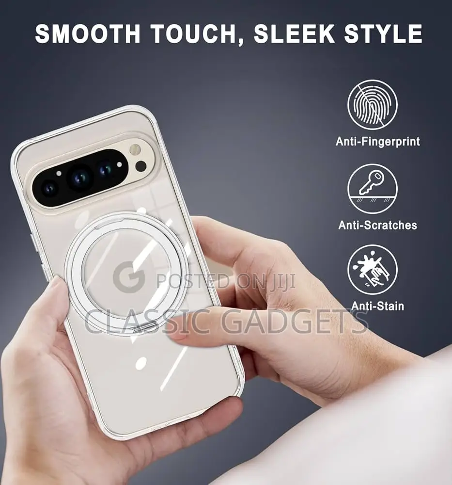 Crystal Clear Magsafe Saw With 360 Magnetic Stand for Google Pixel 10