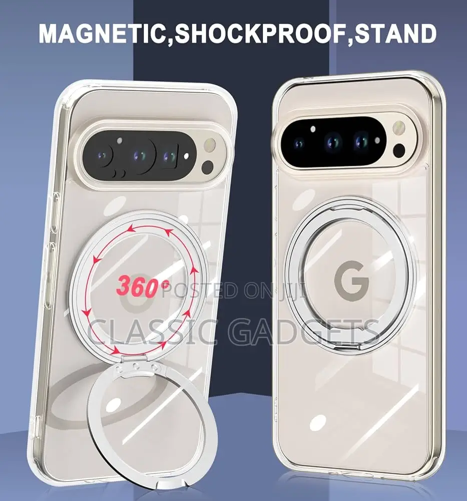 Crystal Clear Magsafe Saw With 360 Magnetic Stand for Google Pixel 10