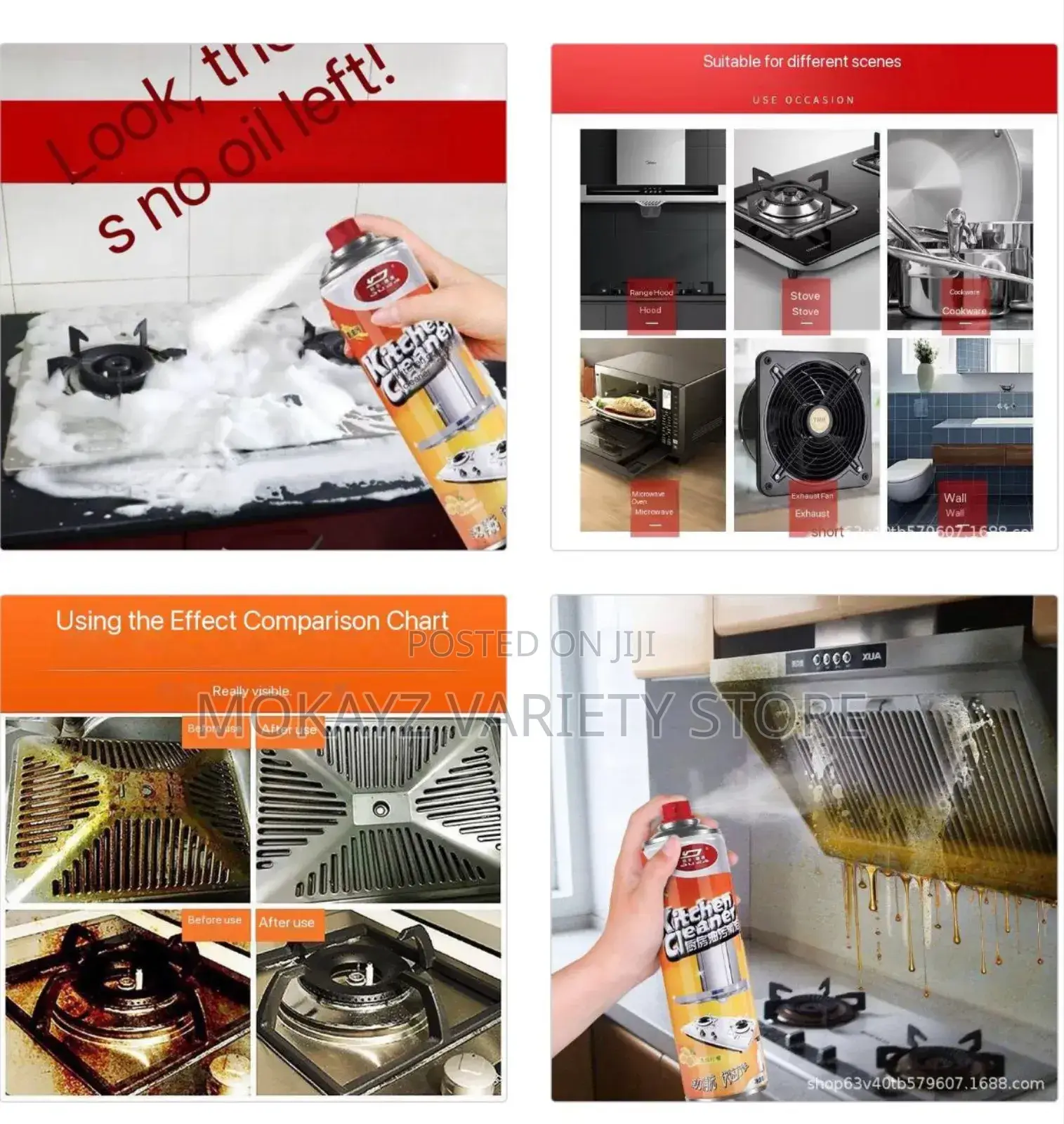 500ml Powerful Instant Oil/Stain Kitchen Foam Cleaner