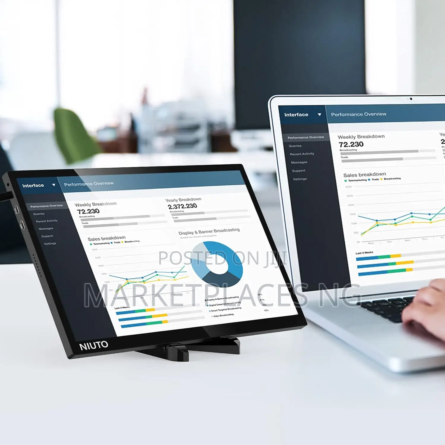Niuto 13.3 Inch Portable Monitor – Full Hd Ips Usb-C Travel Display