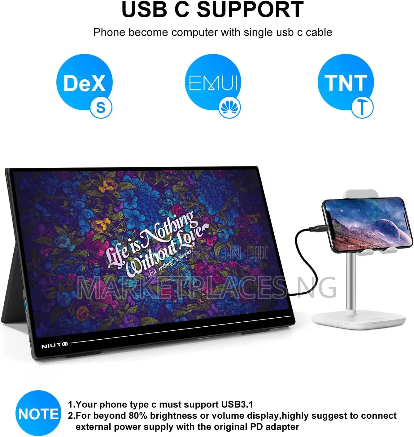 Niuto 14′′ Portable Touchscreen Monitor – Fhd, Usb-C/Hdmi, Slim