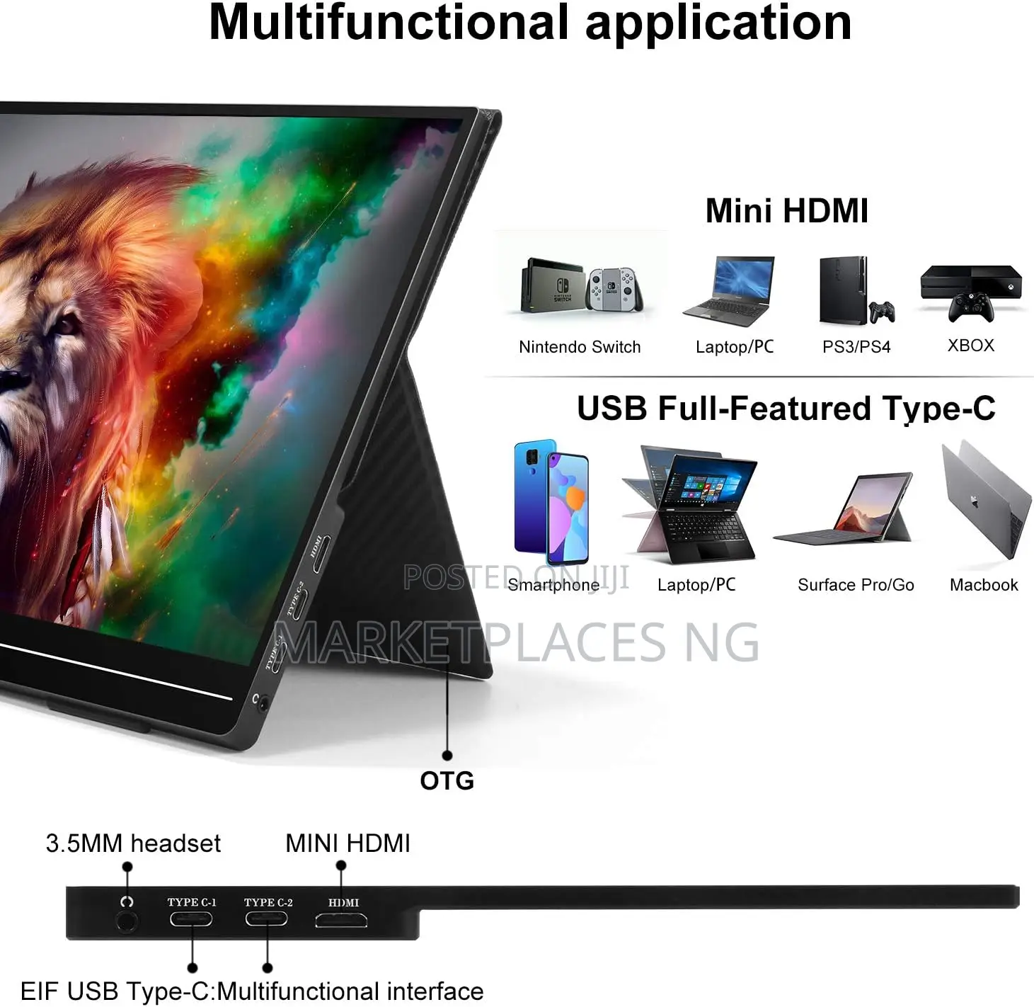 Niuto 14′′ Portable Touchscreen Monitor – Fhd, Usb-C/Hdmi, Slim