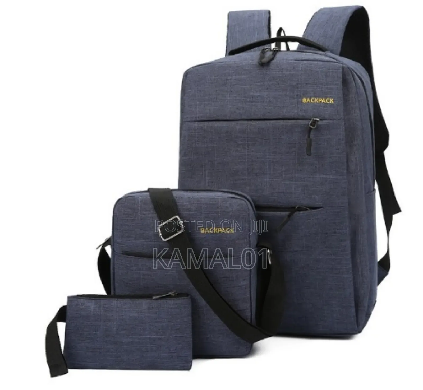 Backpack Set - 3pcs Waterproof Laptop,Travel Bag With Usb Charging Pot
