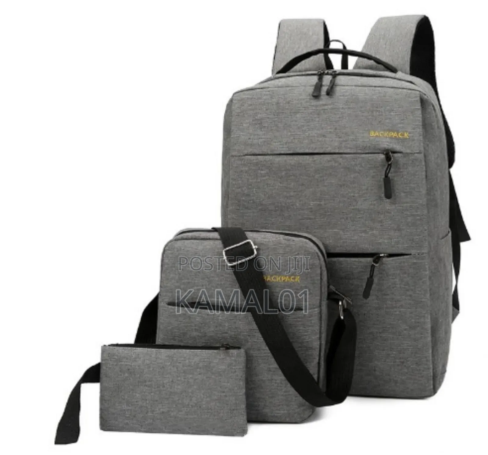 Backpack Set - 3pcs Waterproof Laptop,Travel Bag With Usb Charging Pot