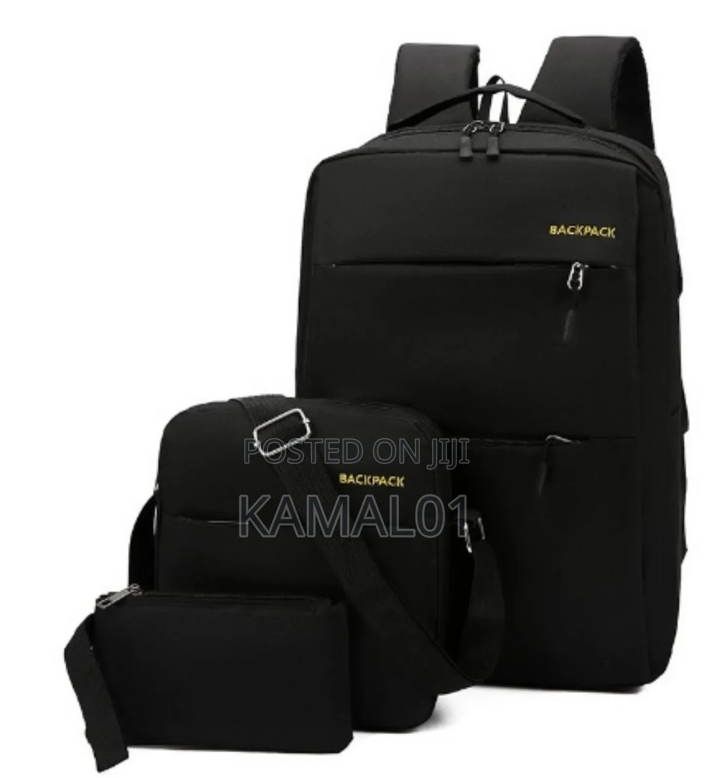Backpack Set - 3pcs Waterproof Laptop,Travel Bag With Usb Charging Pot