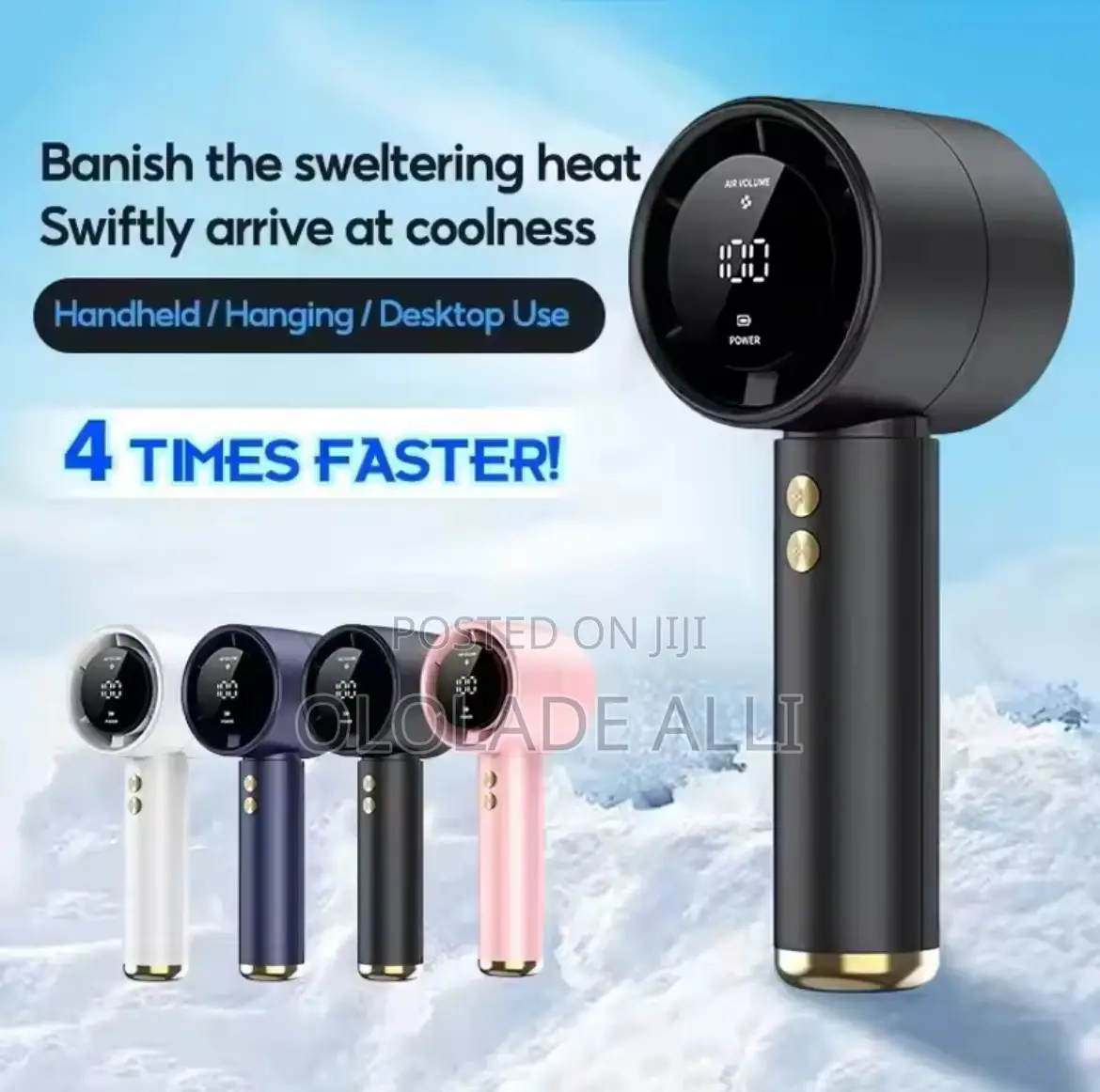 Portable Hand Fan , 100 Wind Speeds, Mini Bladeless Handheld Fan