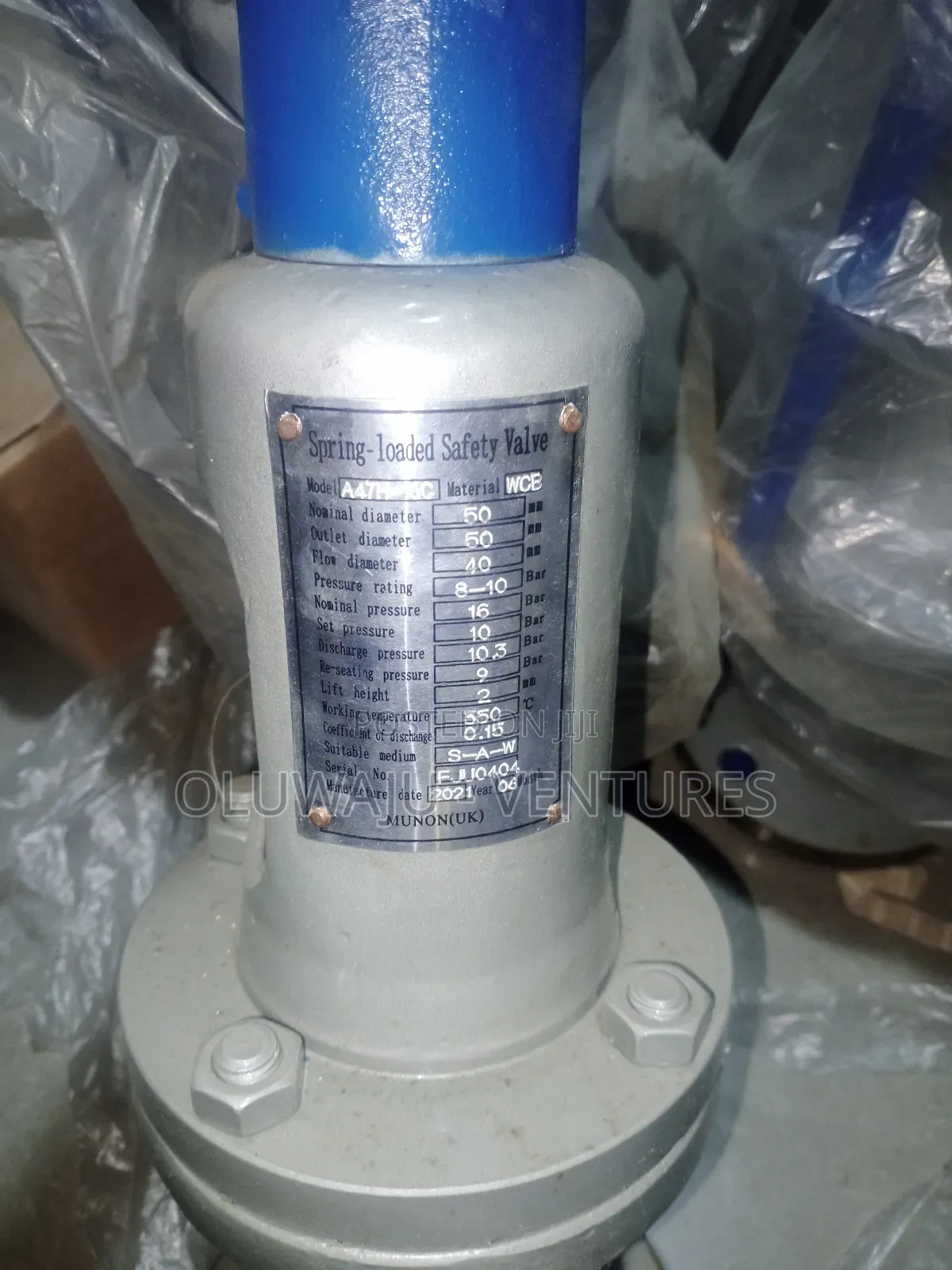 Safe Relief Valve Pressure 2" ( Dn 100 )