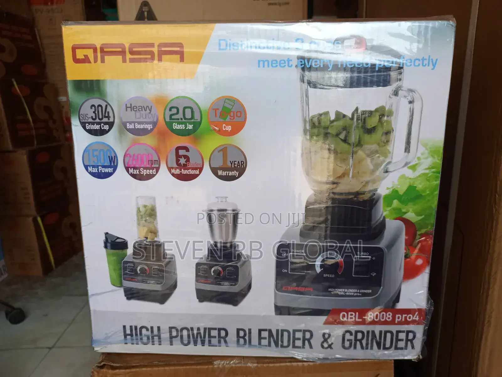 Qasa 1500w High Power Blender Grinder | QBL-8008 Pro4