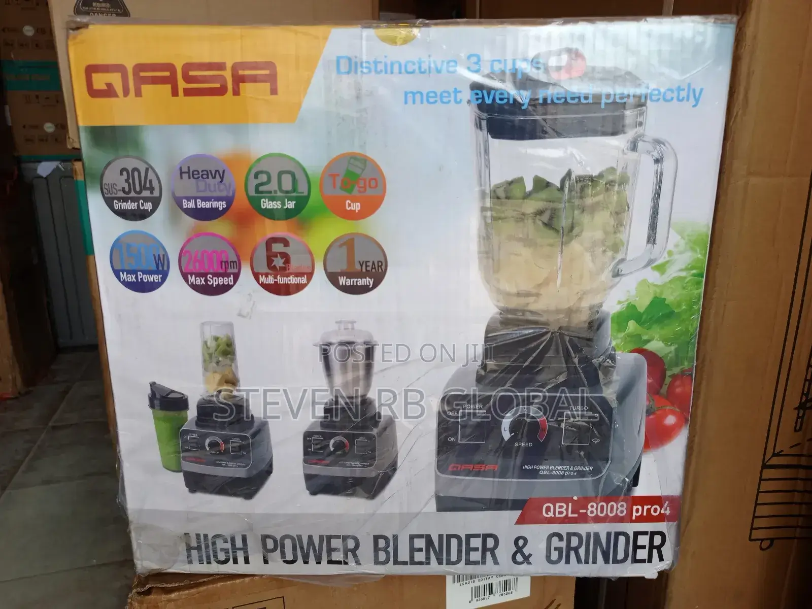 Qasa 1500w High Power Blender Grinder | QBL-8008 Pro4
