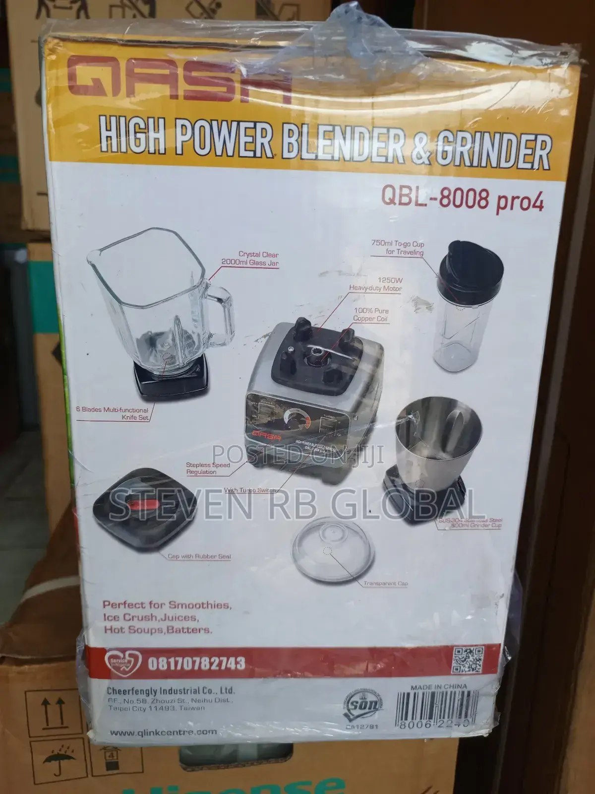 Qasa 1500w High Power Blender Grinder | QBL-8008 Pro4