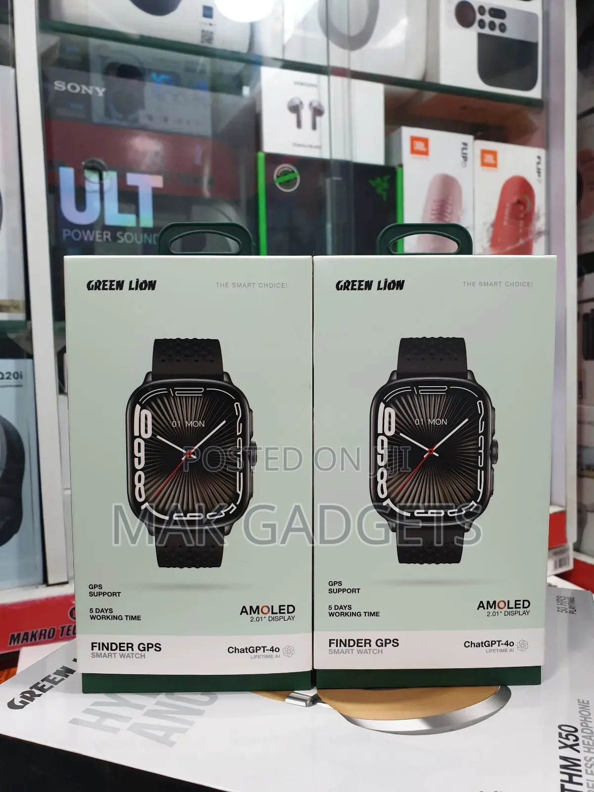 Green Lion Finder GPS Smart Watch - Black
