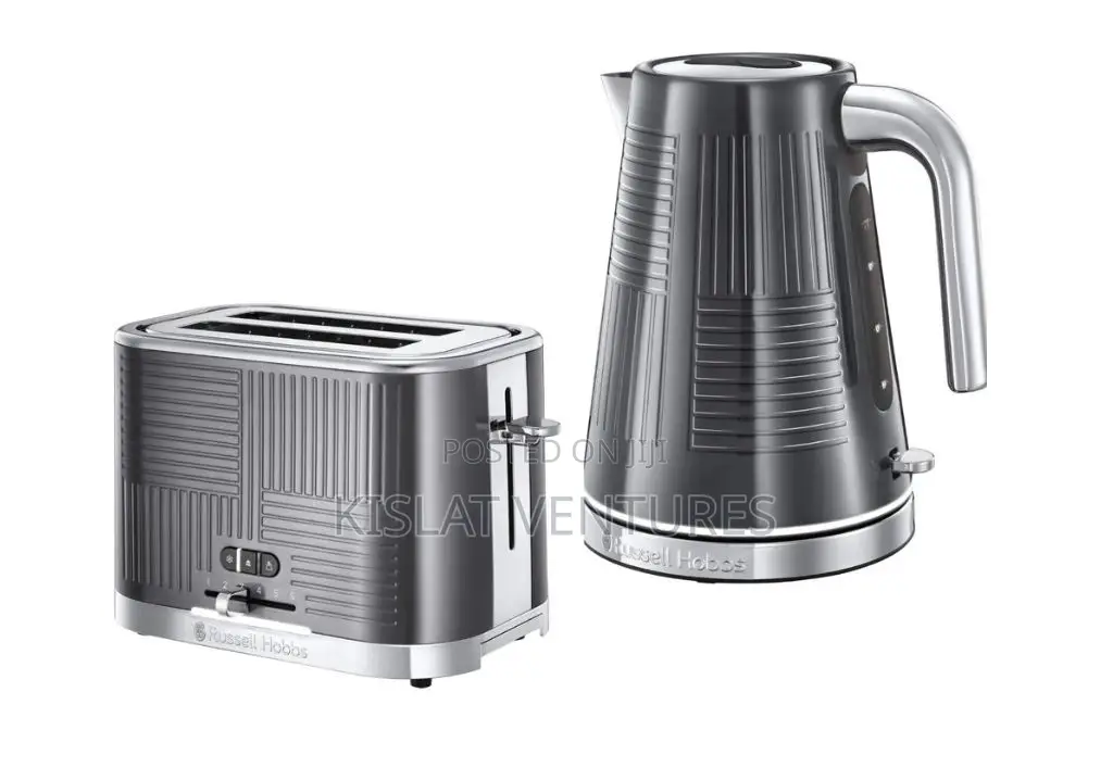 Russell Hobbs Geo Steel 2 Slice Toaster and Kettle Set