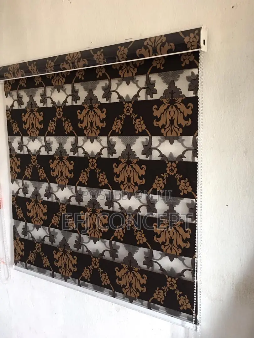 Day And Night Window Blind - Magnificent Gold Floral Style