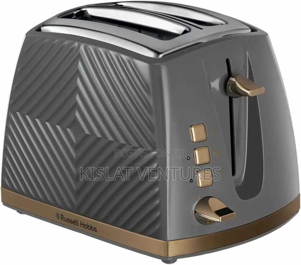 Russell Hobbs Groove Grey 2 Slice Toaster and 1.7liter Kettle