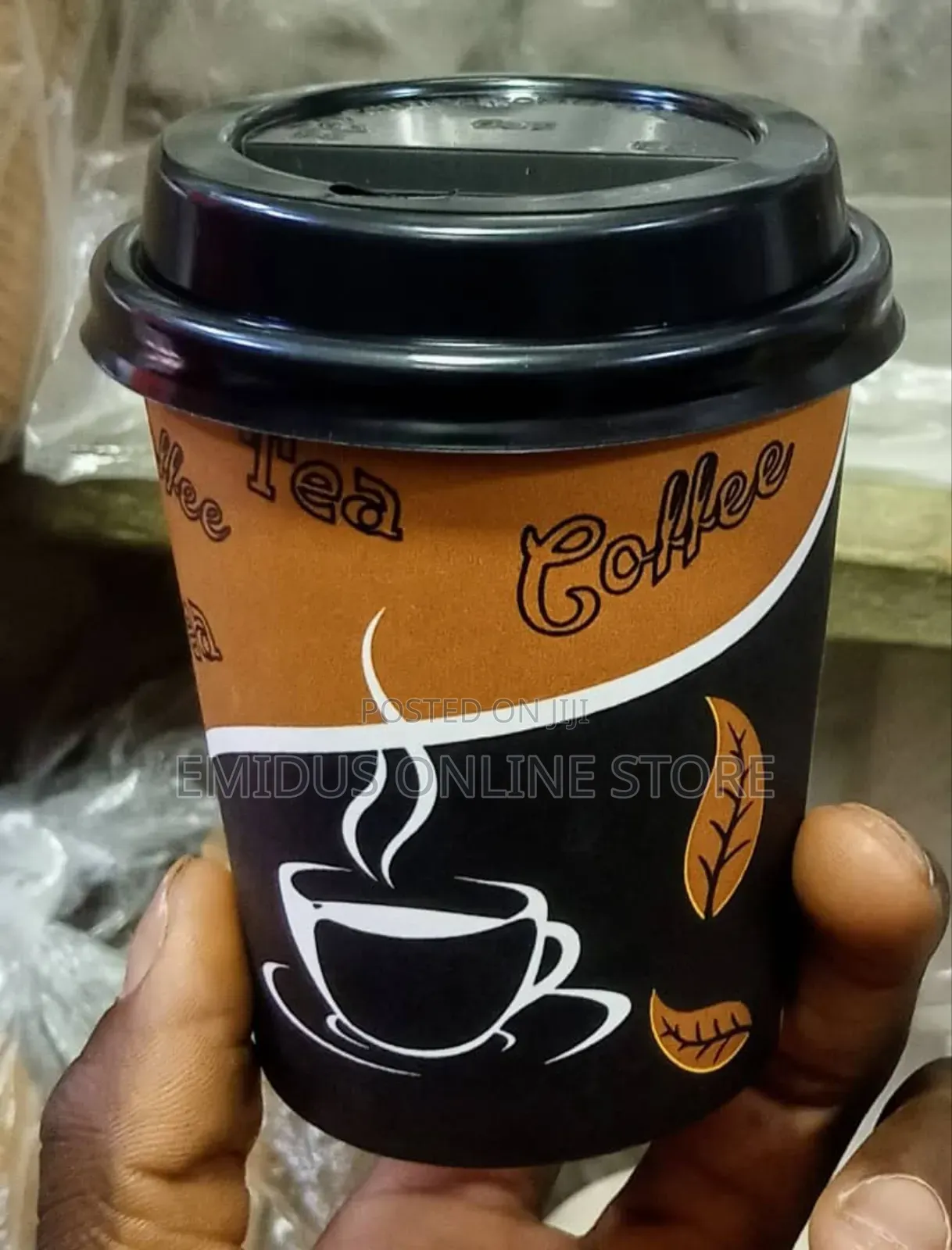 8oz Paper Cups With Cover Design Pack of 50pcs