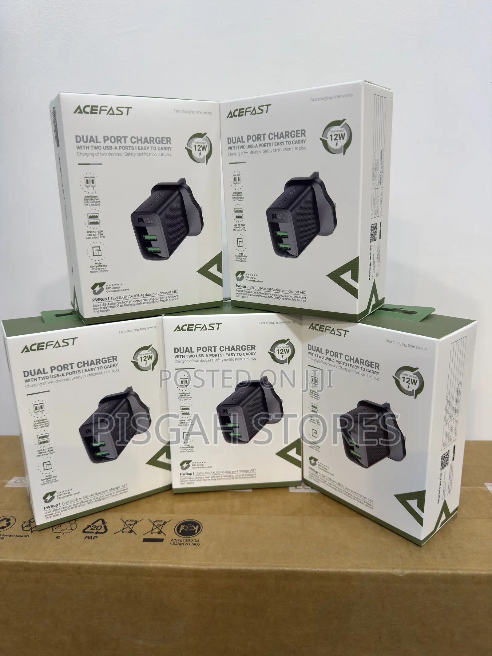 Acefast 12w Dual Port Charger With Two (Usb-A) Ports