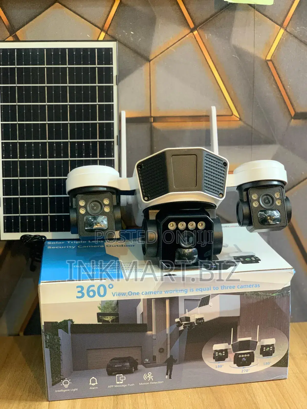 Solar Camera 12mp 4g 3lens 3view PTZ CCTV O-Kam App