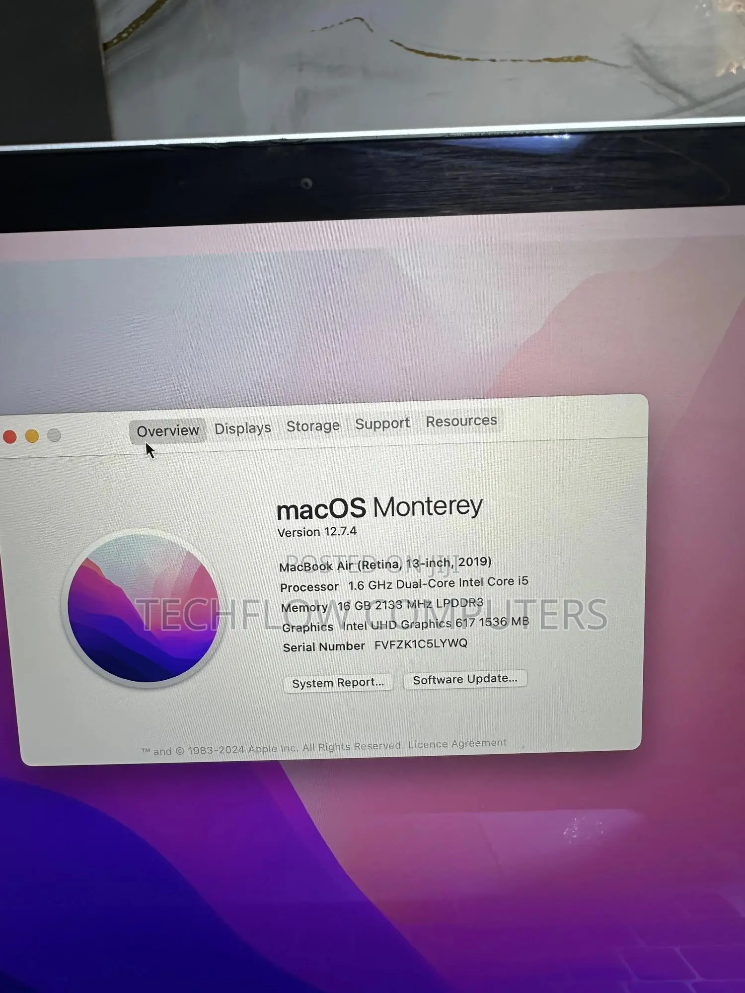 Laptop Apple MacBook Air 2019 16GB Intel Core I5 SSD 256GB