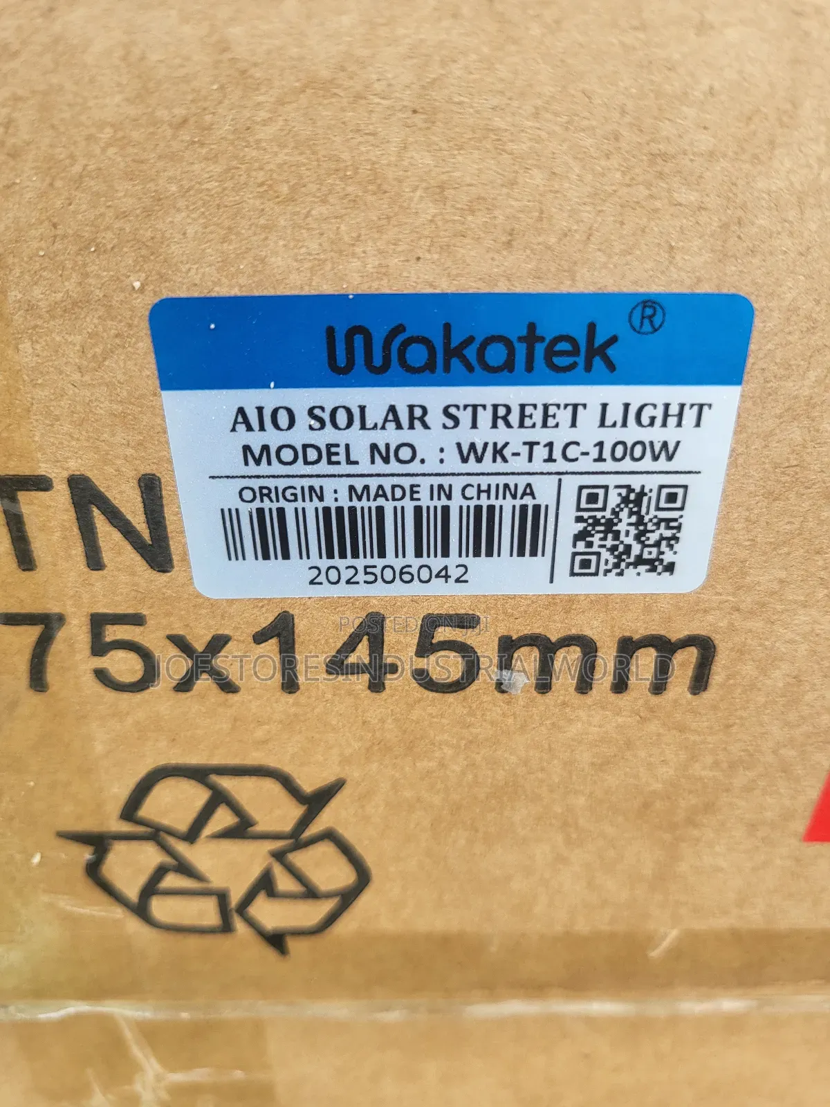 All in One Solar Street Light Wakatek 100w