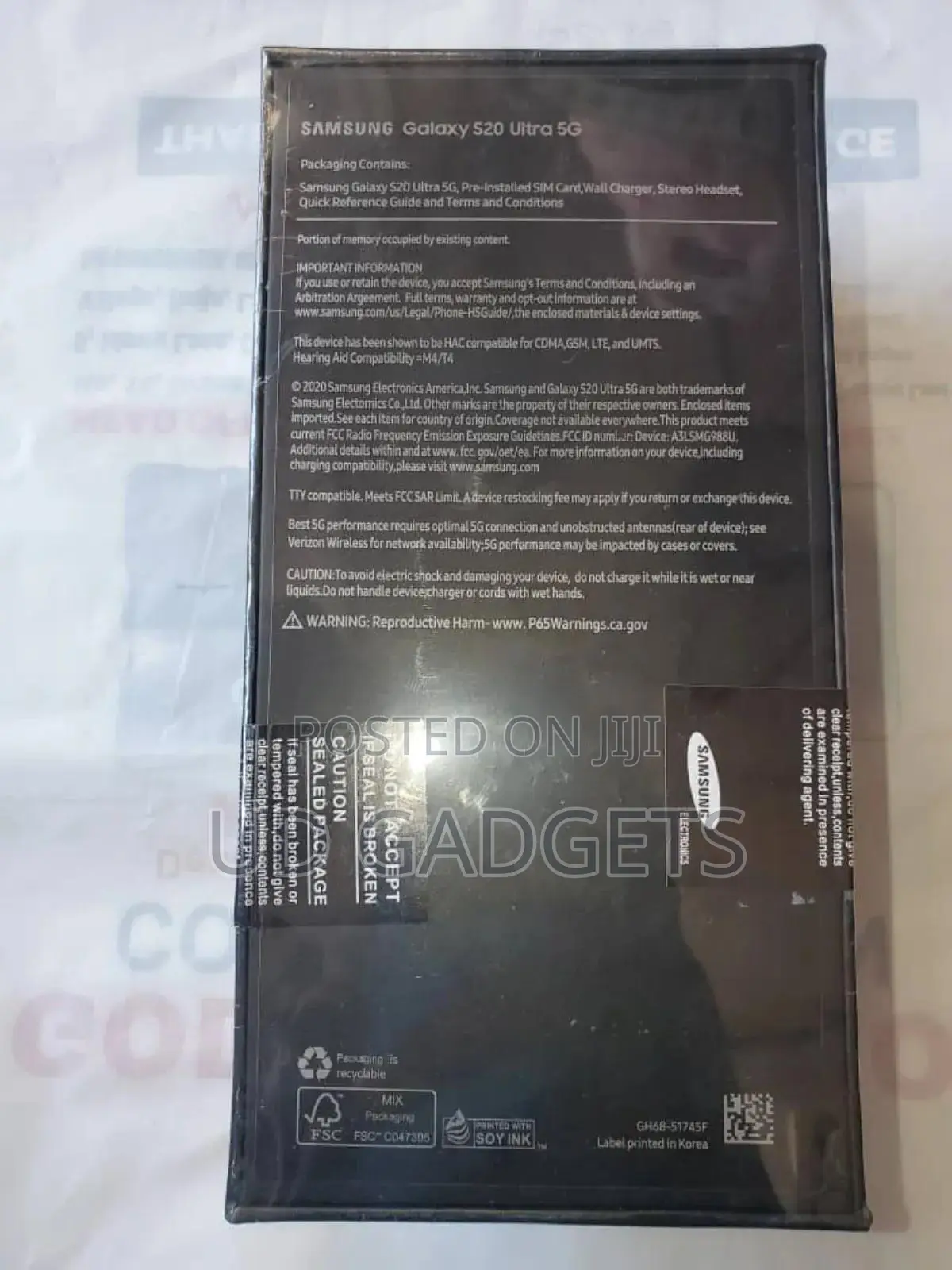New Samsung Galaxy S20 Ultra 256 GB Gray