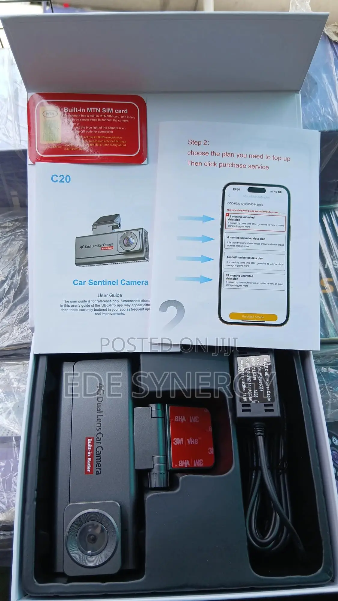 4g Dual Camera Dashcam With Sim Card, Memory Card and Mobile App