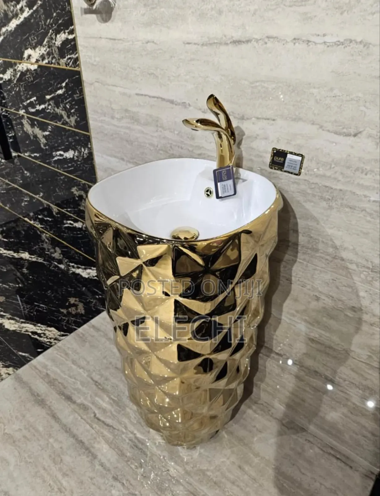 Stone Gold Standing Washing Hands Basin
