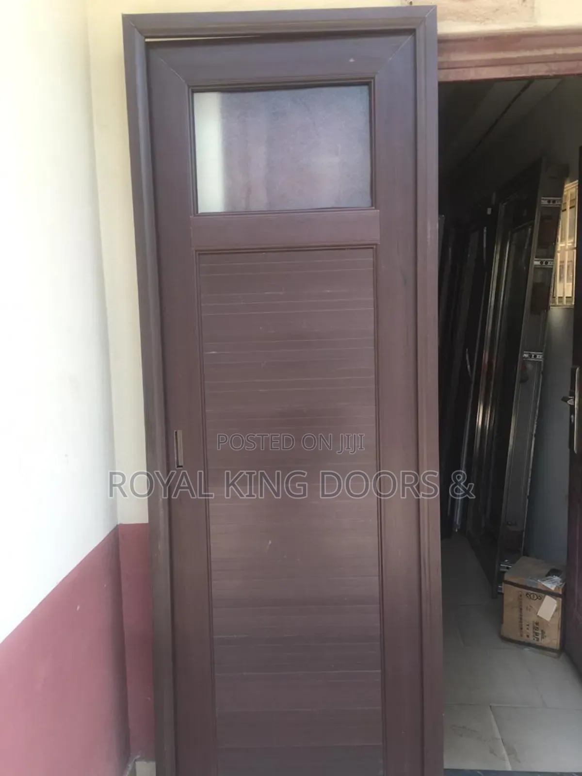 White and Brown PVC Toilet Door's Water Resistant Doors Bathroom Doors