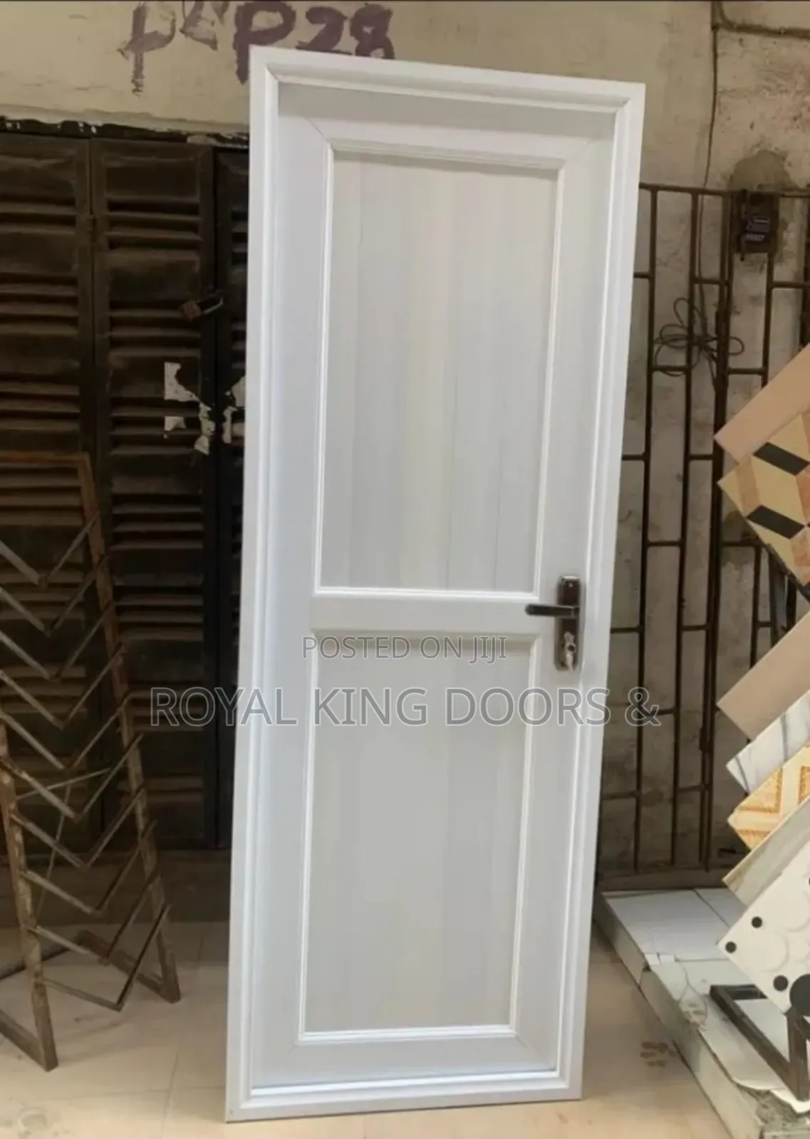 White and Brown PVC Toilet Door's Water Resistant Doors Bathroom Doors