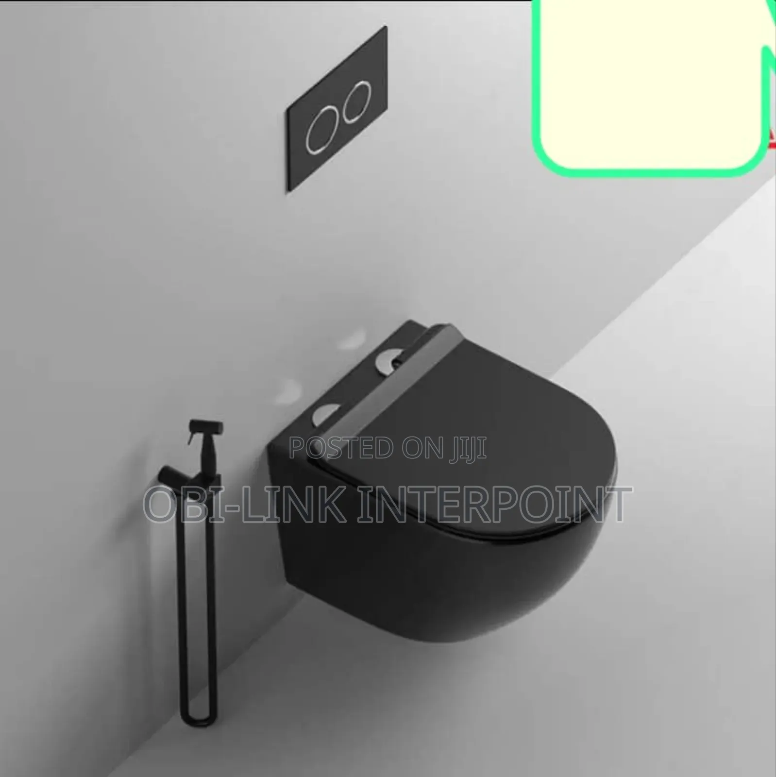Black Modern Wall Hung Wc