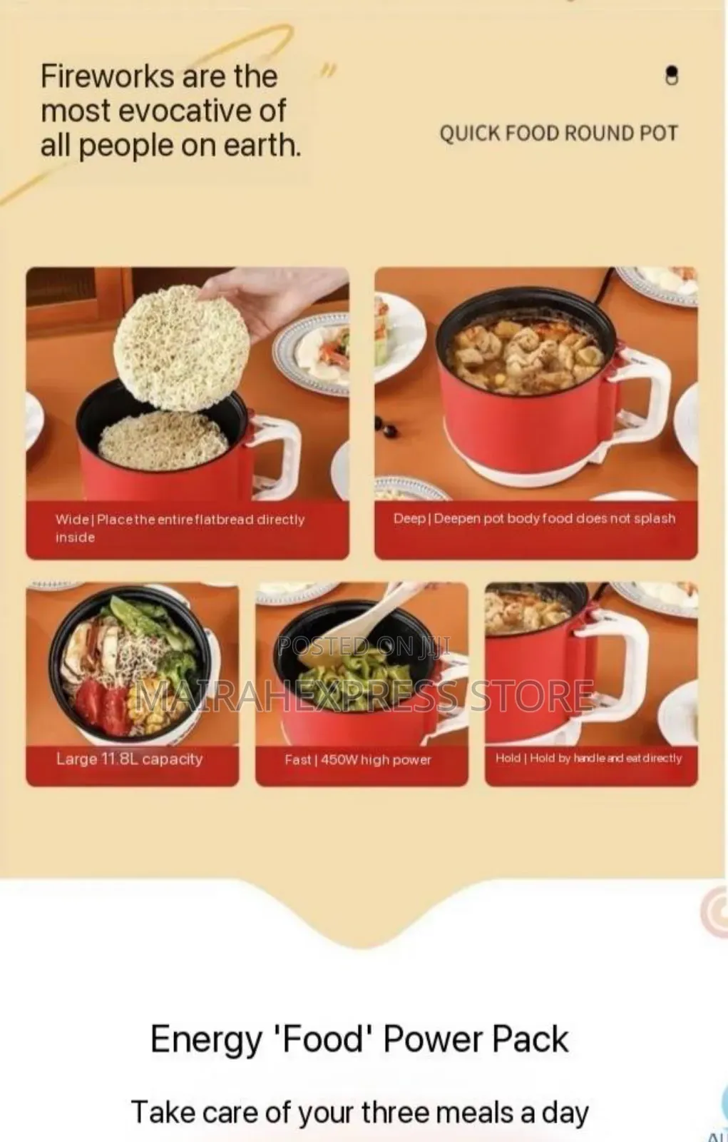1.8ltr Non-Stick Traveling Electric Cooking Pot (H4m3k)