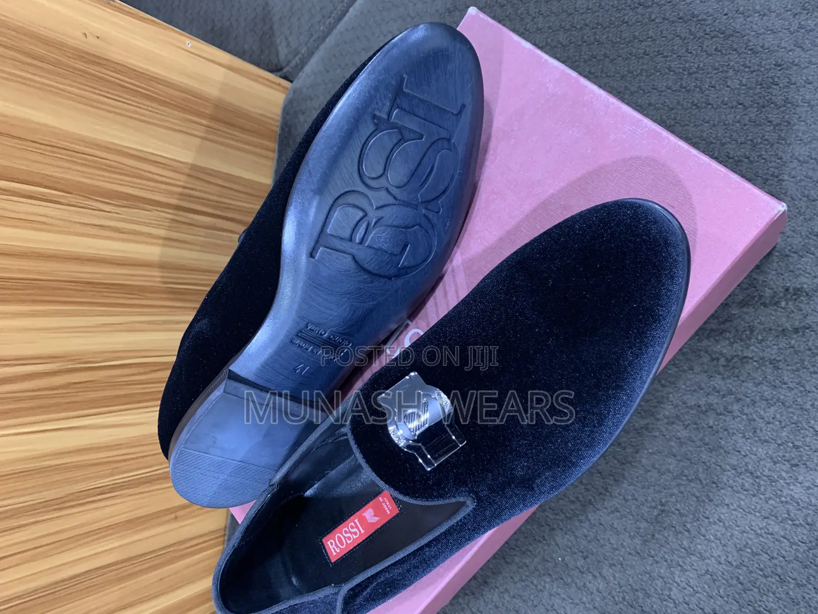 Italian Rossi Velvet Shoes 40-46