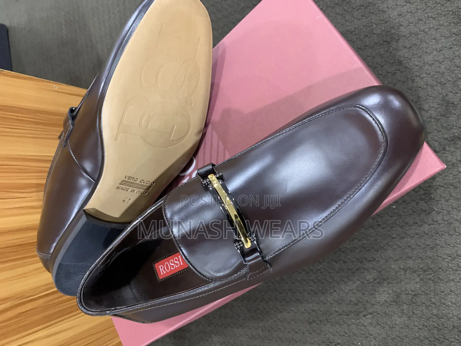 Pure Italian Brown Rossi Shoes 40-46