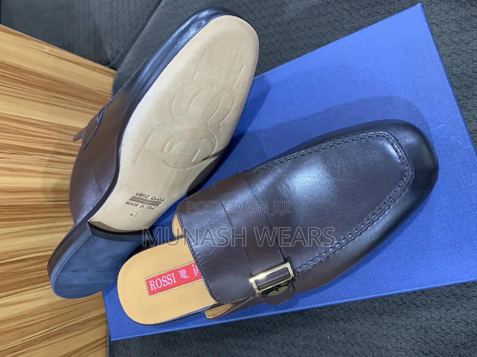 Italian Rossi Leather Half Shoe 40-46,Nationwide Delivery