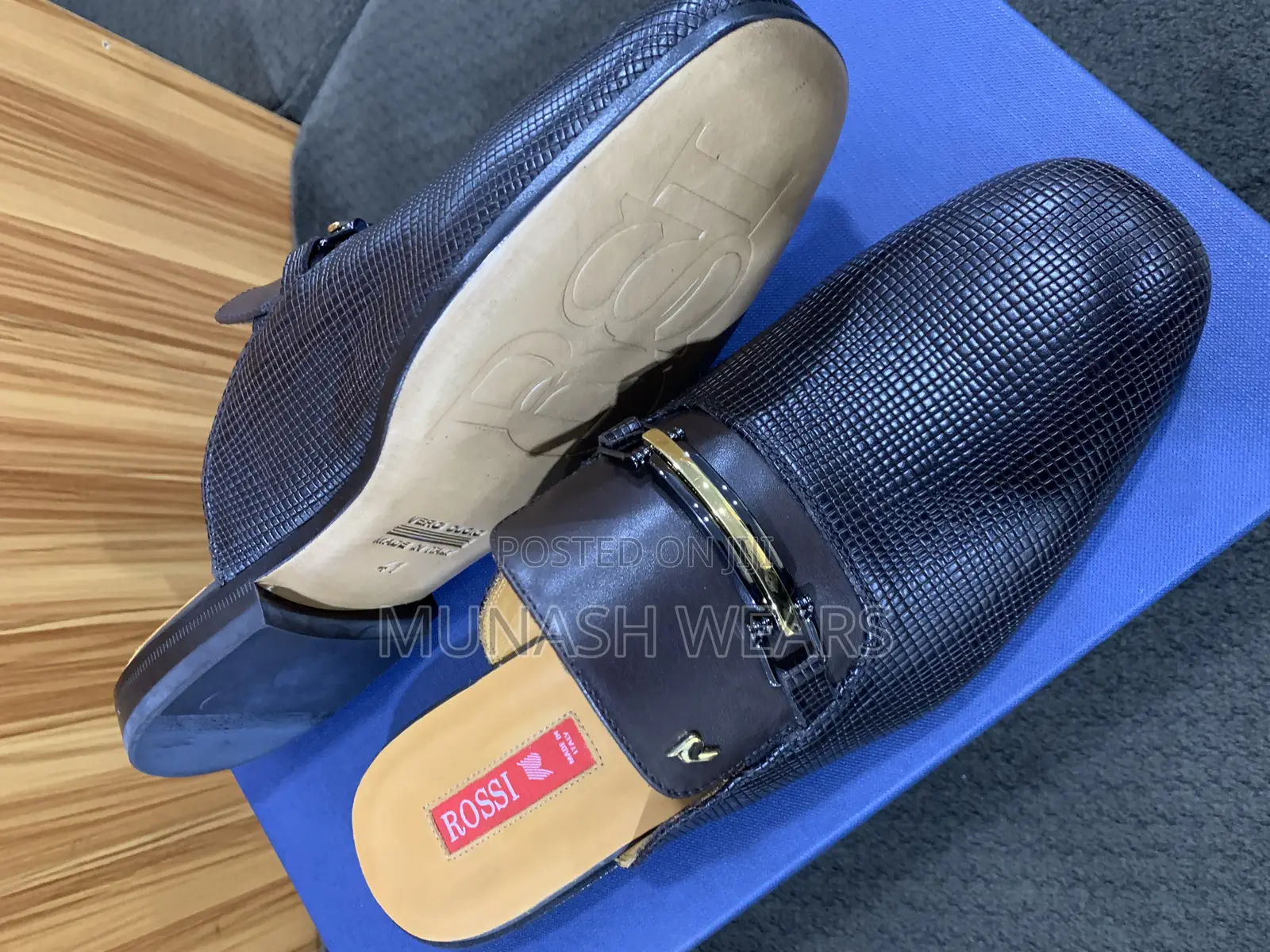 Italian Rossi Leather Half Shoe 40-46,Nationwide Delivery