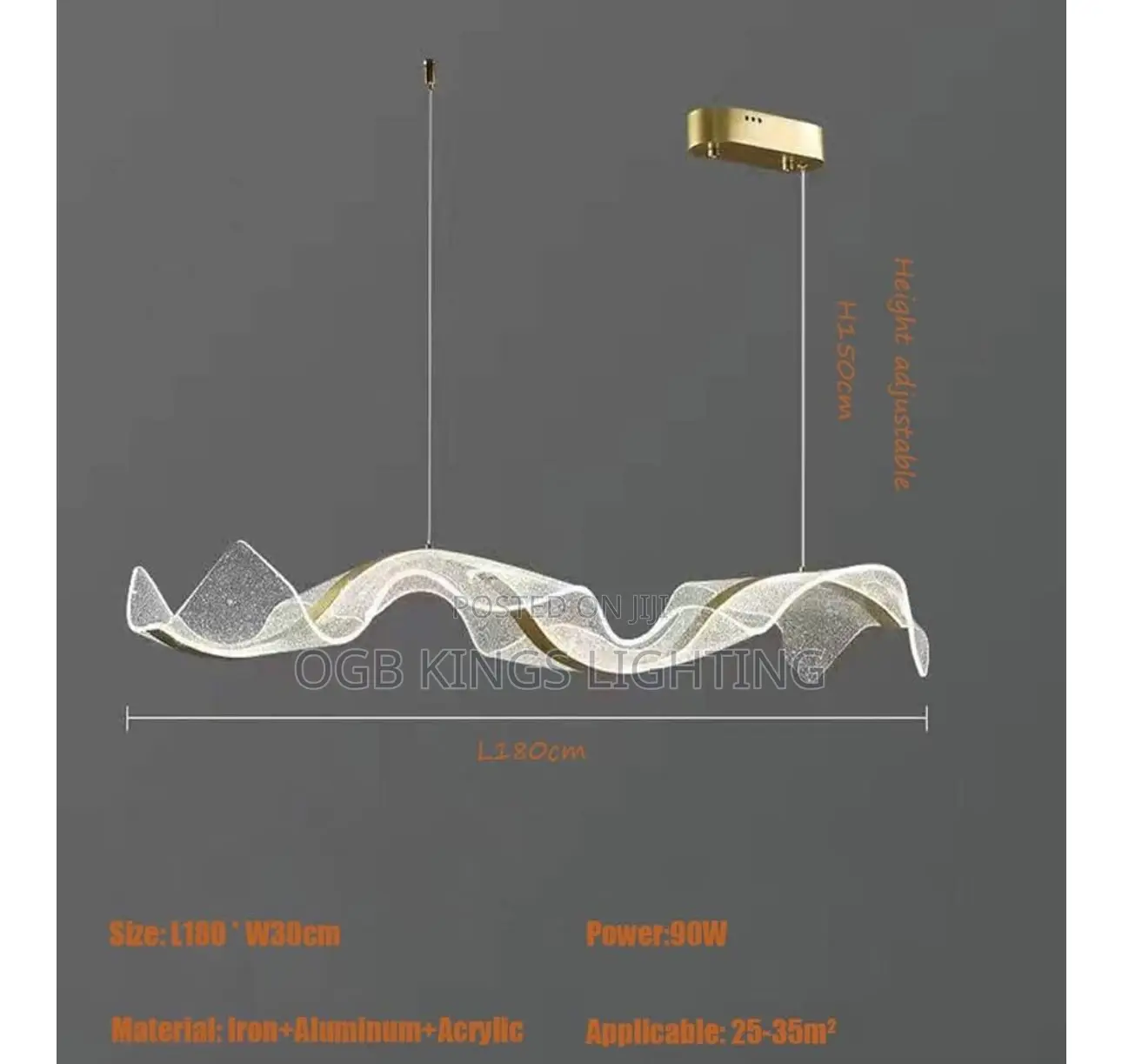 Ribbon Restaurant Chandelier Lightluxury Designer Art Wave Hotel Front