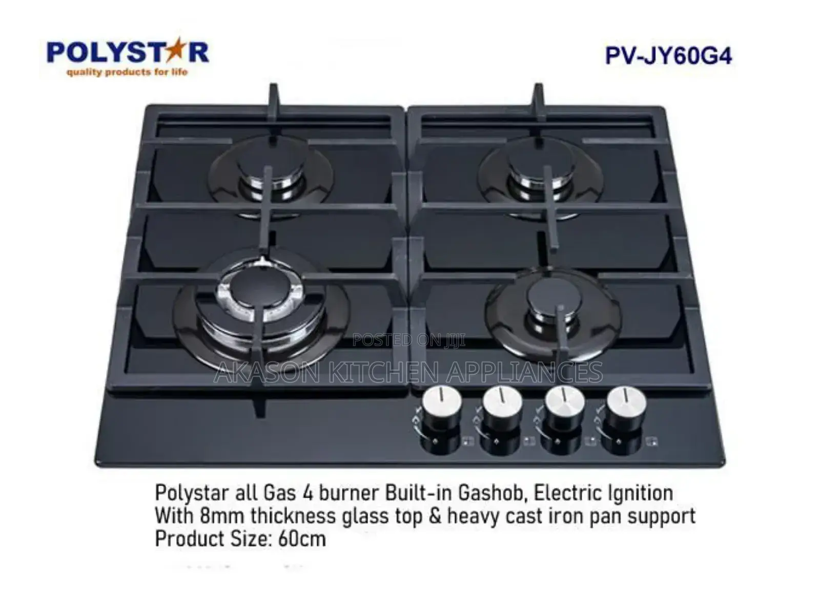 All Gas Polystar Inbuilt Gas Cooker