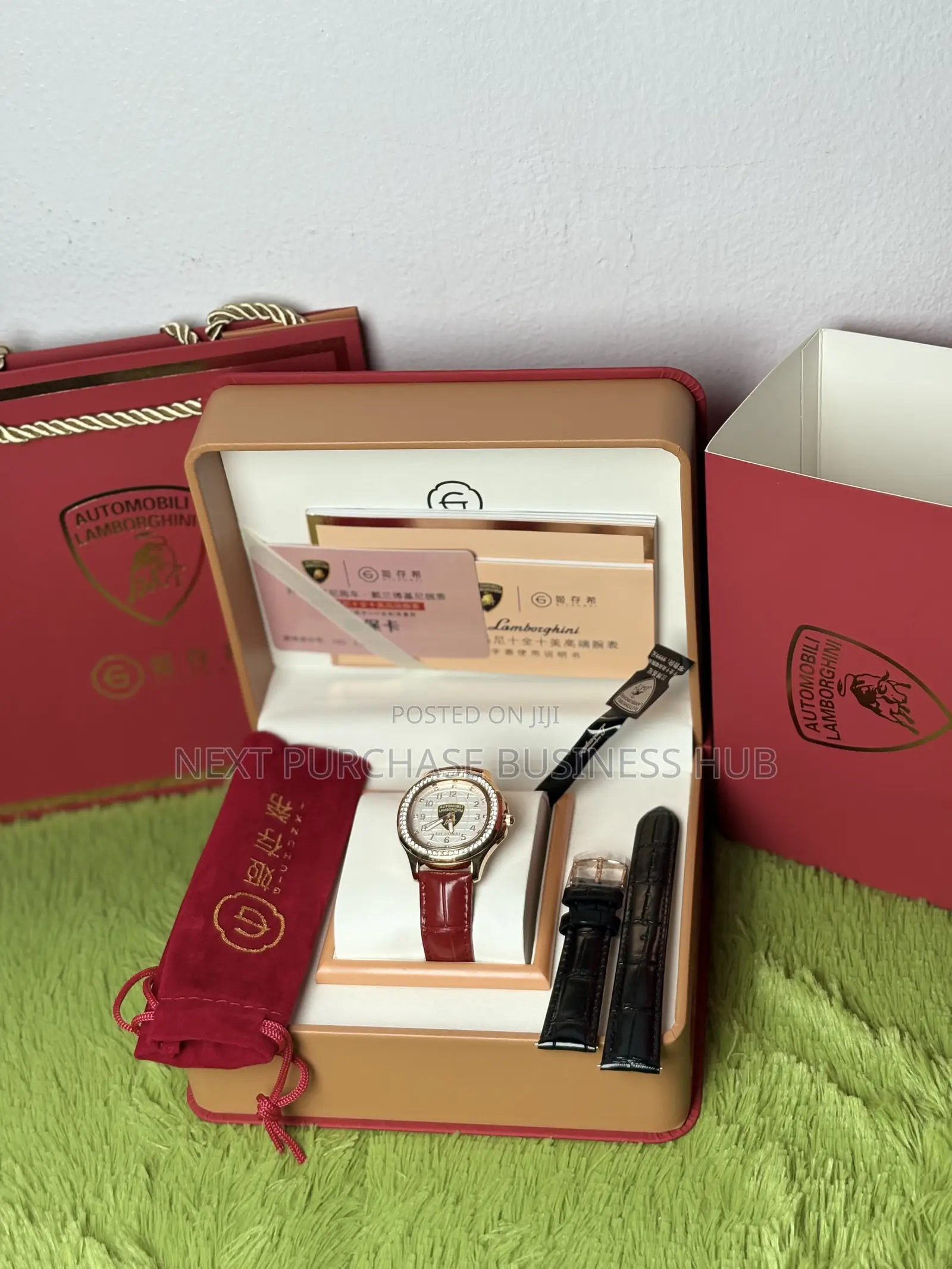 Lamborghini Luxury Female Leather Wristwatch- 2in1 High Quality Straps