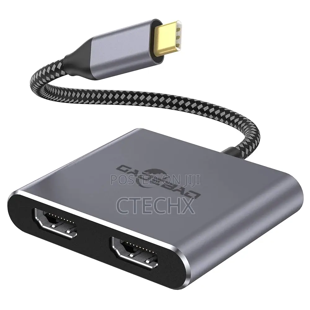 2 in 1 Usb C Hub to Dual Hdmi for 2 Monitors for Macbook Pro/Air