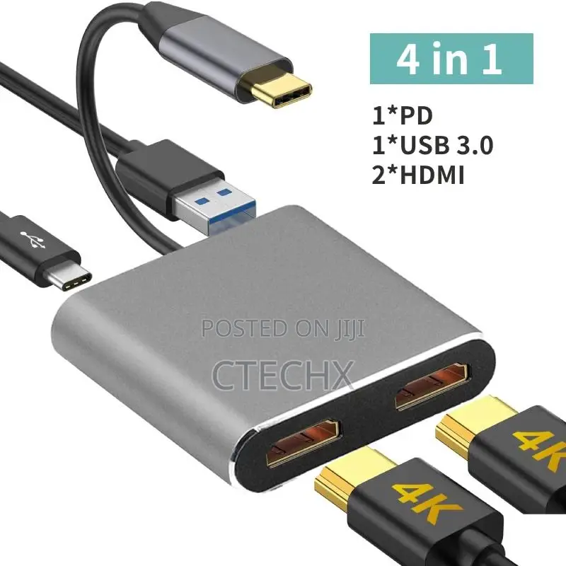 4 in 1 Type C Docking Station 60hz Hdmi Adapter for Macbook Pro/Air