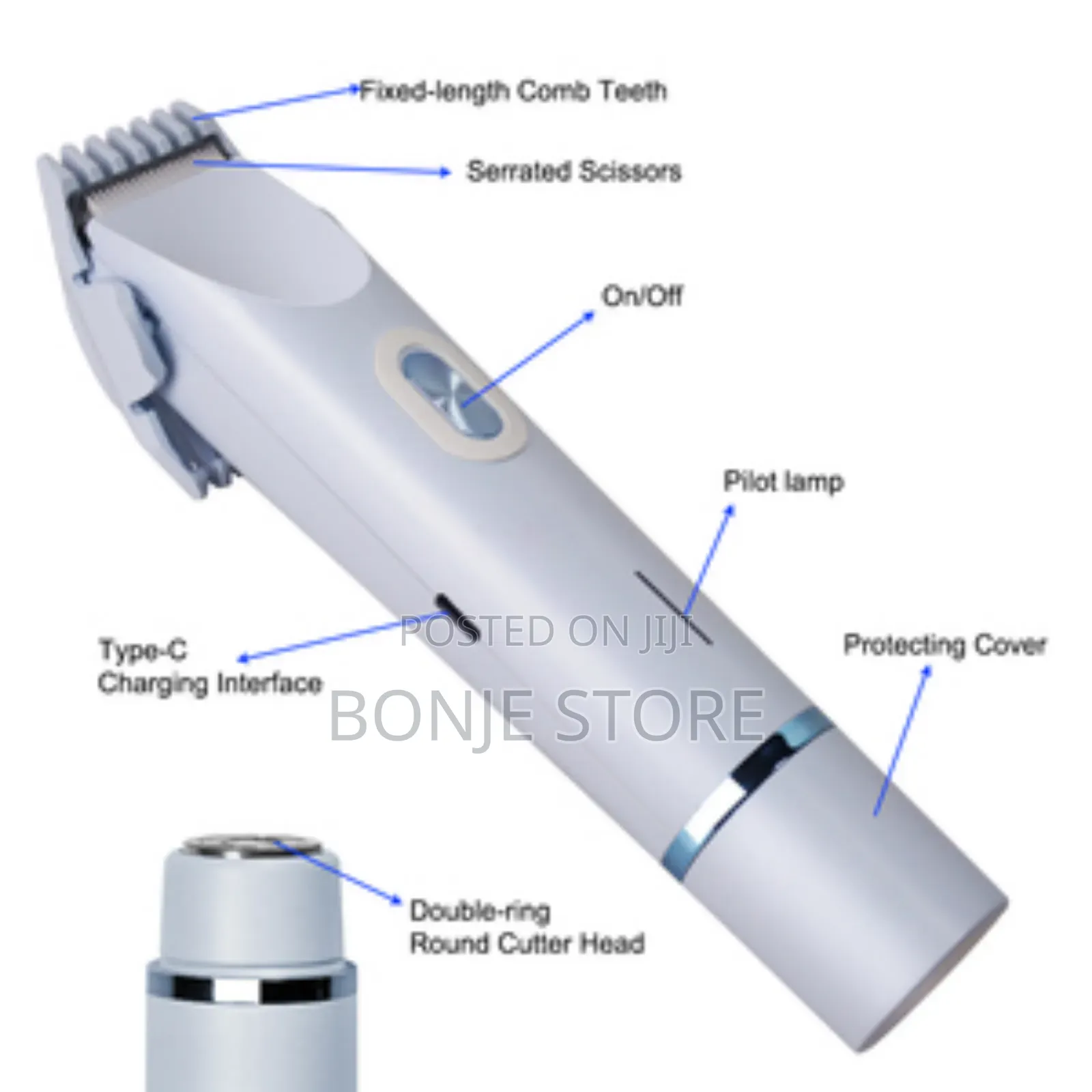 Waterproof Electric Shaver for Women Wet Dry Dual Head Hair Trimmer